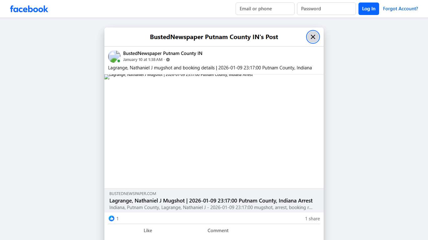 Lagrange, Nathaniel J... - BustedNewspaper Putnam County IN Facebook